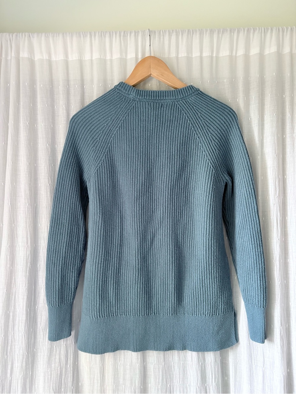 L.L. Bean Slate Blue Knit Crew Sweater - Picture 2 of 5
